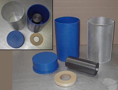 Polyurethane 65 Duro Assembly - Bag, Container, Pressing Mandrel, Banding Tape, and T-Plug